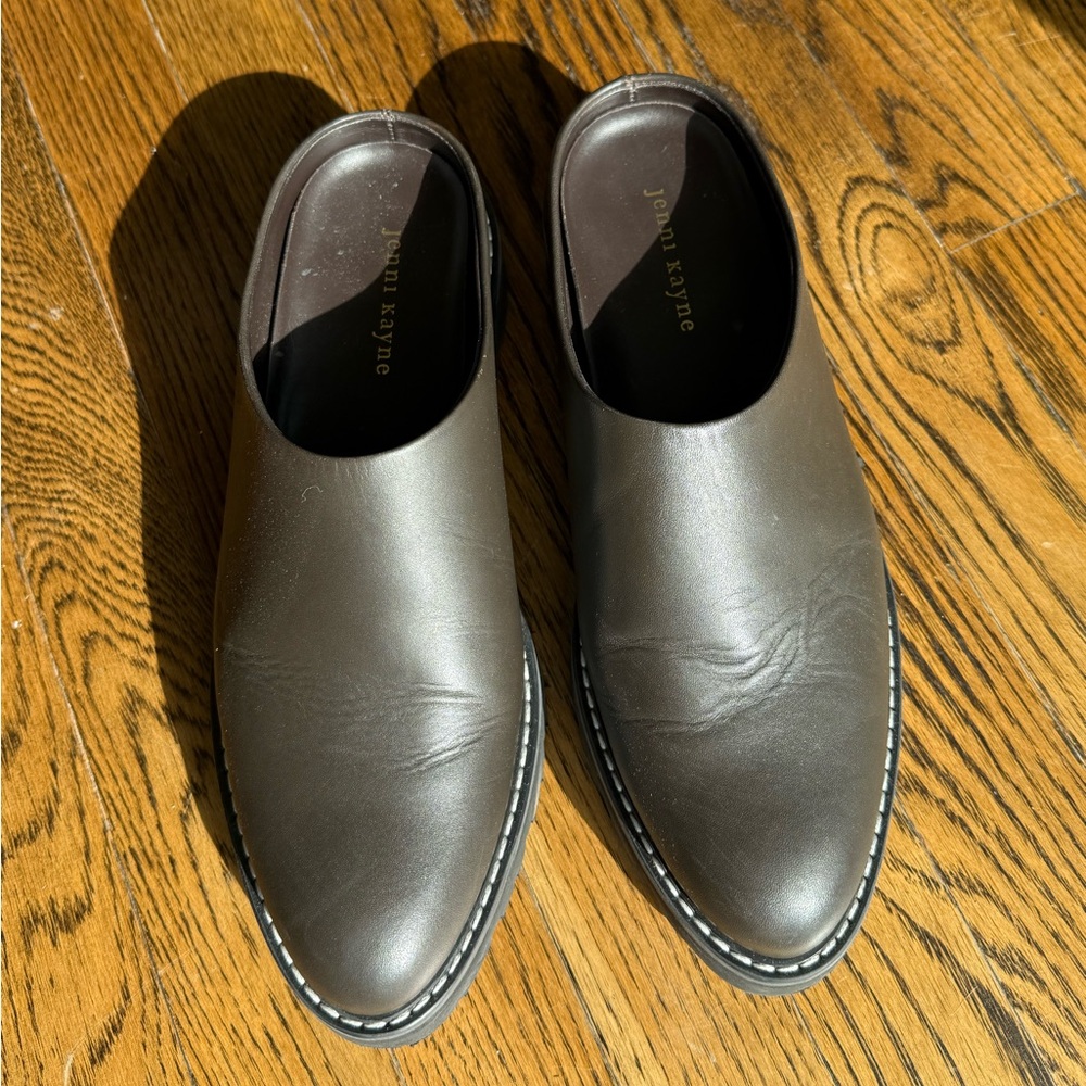 Jenni Kayne Dark Brown Leather Lug Mules
